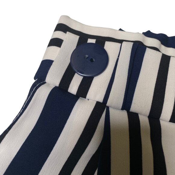 Zara Women's Navy and White Wide Leg Stripe Pants, size Extra Small - Picture 2 of 10